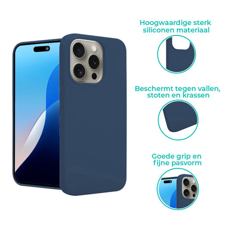 ShieldCase® ShieldCase iPhone 16 Pro siliconen hoesje (donkerblauw)