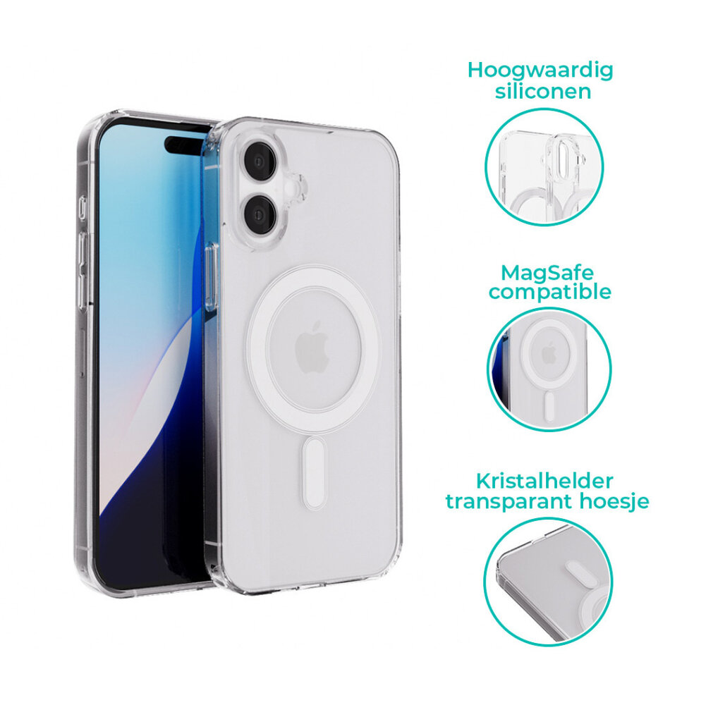 ShieldCase® ShieldCase iPhone 16 Plus siliconen hoesje met MagSafe (transparant)