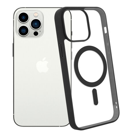 ShieldCase® ShieldCase iPhone 14 Pro Max Magsafe hoesje transparant gekleurde rand (zwart) ShieldCase® ShieldCase iPhone 14 Pro Max Magsafe hoesje transparant gekleurde rand (zwart)