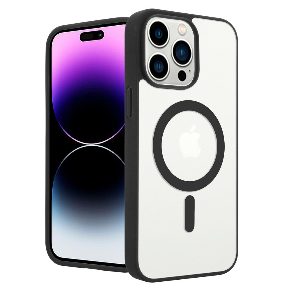 ShieldCase® ShieldCase iPhone 14 Pro Max Magsafe hoesje transparant gekleurde rand (zwart) ShieldCase® ShieldCase iPhone 14 Pro Max Magsafe hoesje transparant gekleurde rand (zwart)