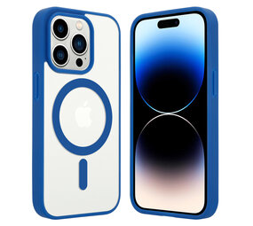 ShieldCase® iPhone 14 Pro Magsafe hoesje transparant gekleurde rand (blauw) ShieldCase® iPhone 14 Pro Magsafe hoesje transparant gekleurde rand (blauw)