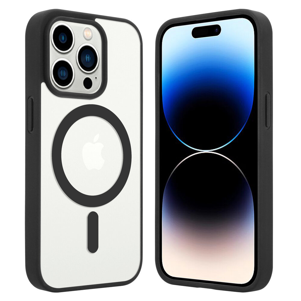 ShieldCase® ShieldCase iPhone 14 Pro Magsafe hoesje transparant gekleurde rand (zwart) ShieldCase® ShieldCase iPhone 14 Pro Magsafe hoesje transparant gekleurde rand (zwart)