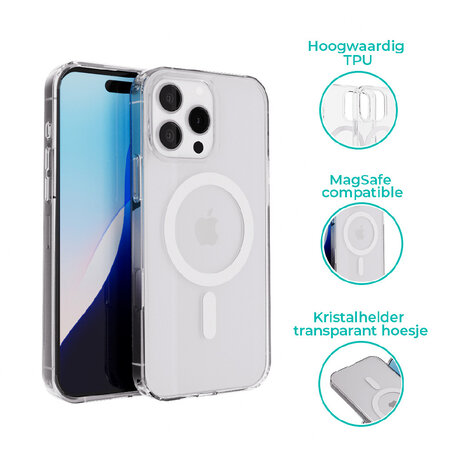 Coverzs Coverzs iPhone 15 Pro TPU MagSafe hoesje (transparant)