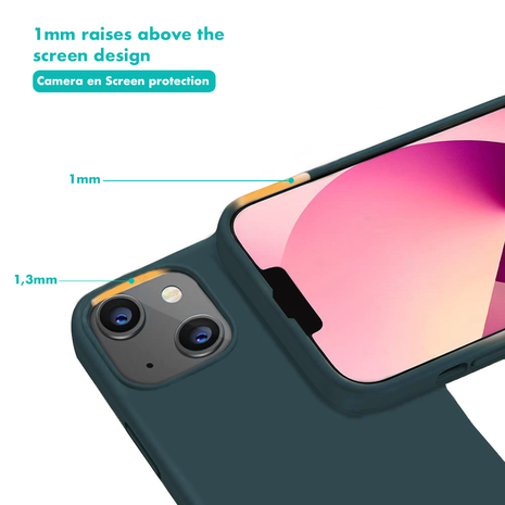 ShieldCase® ShieldCase iPhone 13 Mini silicone case (donkergroen)