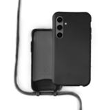 Coverzs Samsung Galaxy A55 siliconen hoesje met koord (zwart)