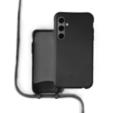Coverzs Samsung Galaxy S23 Plus siliconen hoesje met koord (zwart)