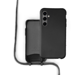 Coverzs Samsung Galaxy S23 Ultra siliconen hoesje met koord (zwart)