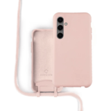 Coverzs Samsung Galaxy S23 Ultra siliconen hoesje met koord (roze)