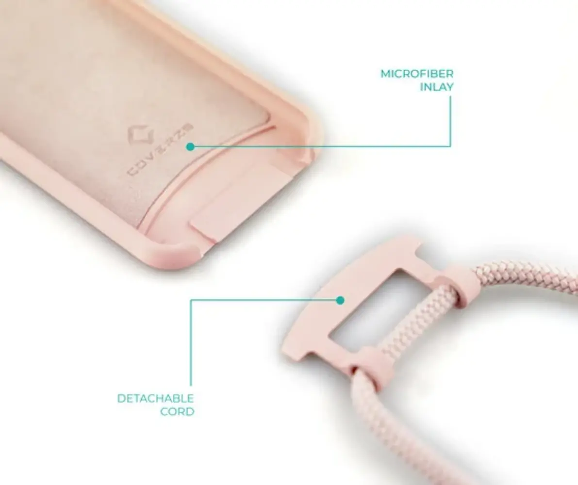 Coverzs Coverzs Samsung Galaxy S23 siliconen hoesje met koord (roze)