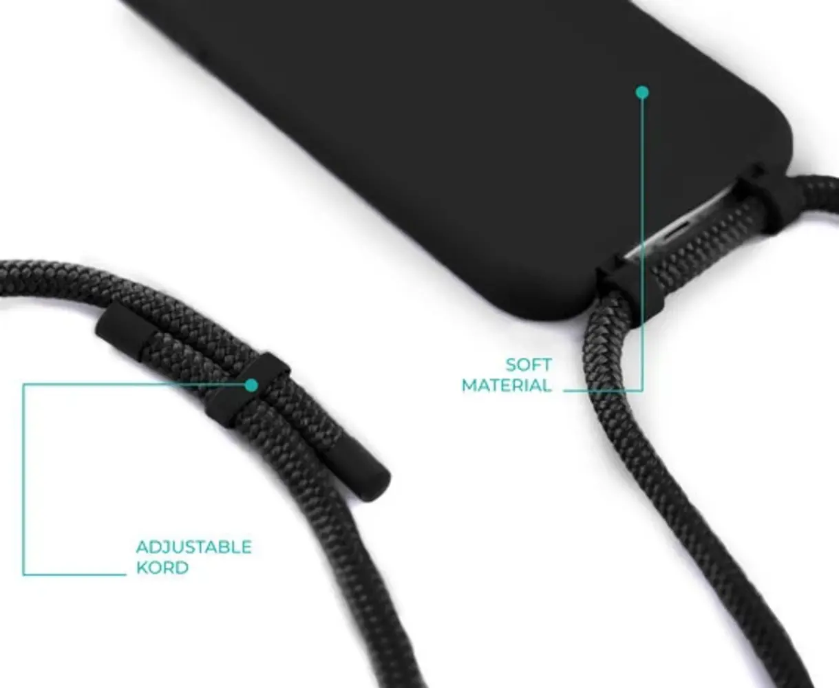 Coverzs Coverzs Samsung Galaxy A55 siliconen hoesje met koord (zwart)