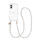 xoxo Wildhearts xoxo Wildhearts iPhone 16 transparant hoesje met lang Pearlfection koord