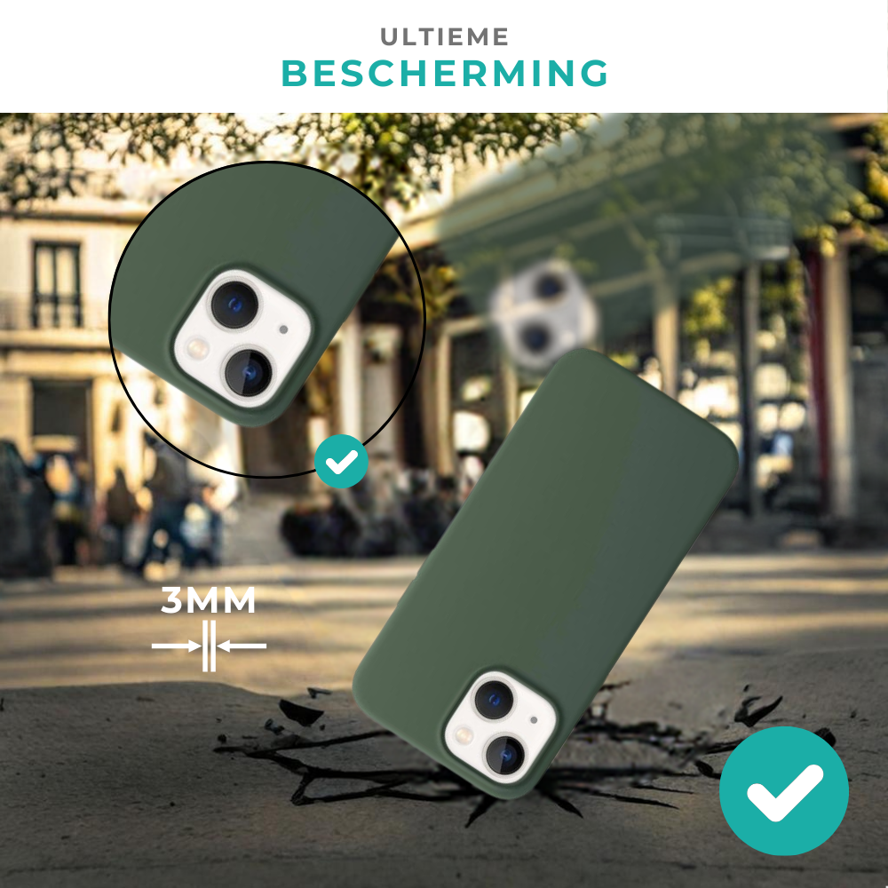 Ceezs Ceezs iPhone 15 hoesje siliconen (donkergroen)