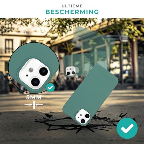 Coverzs Coverzs Silicone case met koord iPhone 11 Pro (donkergroen)