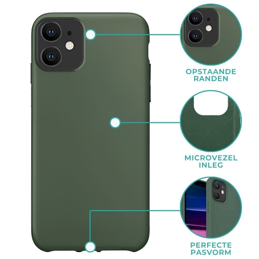 Coverzs Coverzs Luxe Liquid Silicone case iPhone 12 (dennengroen)