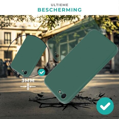 ShieldCase® ShieldCase iPhone 7 / 8 vierkante silicone case (donkergroen)