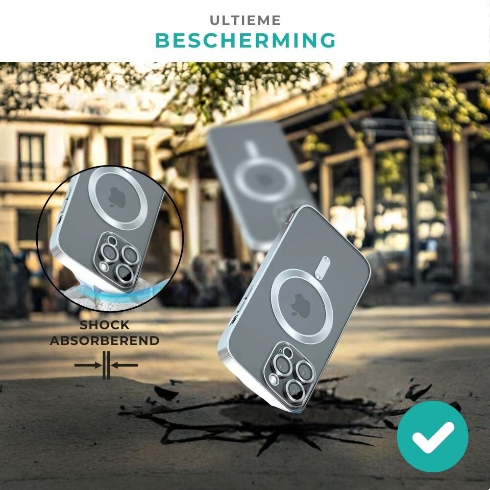 Coverzs Coverzs iPhone 14 Pro Max Magsafe hoesje met camera cover (zilver) Coverzs Coverzs iPhone 14 Pro Max Magsafe hoesje met camera cover (zilver)
