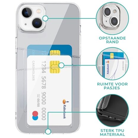 ShieldCase® ShieldCase iPhone 13 Mini shock case hoesje dubbele pasjeshouder ShieldCase® ShieldCase iPhone 13 Mini shock case hoesje dubbele pasjeshouder