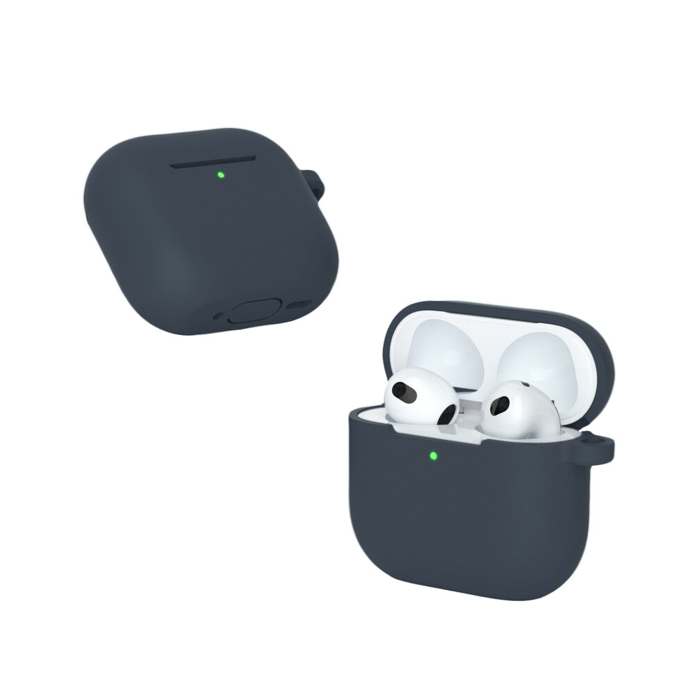 ShieldCase® ShieldCase Airpods 4 silicone case met koordje (donkerblauw)