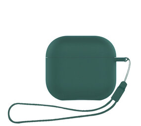 ShieldCase® Airpods 4 silicone case met koordje (donkergroen)