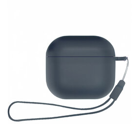 ShieldCase® Airpods 4 silicone case met koordje (donkerblauw)