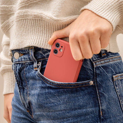 ShieldCase® ShieldCase iPhone 11 vierkante silicone case (donkerrood)