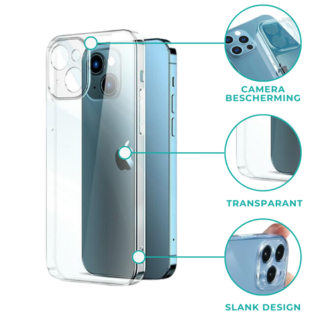 Ceezs Ceezs iPhone 13 Pro transparant hoesje met camerabescherming Ceezs Ceezs iPhone 13 Pro transparant hoesje met camerabescherming