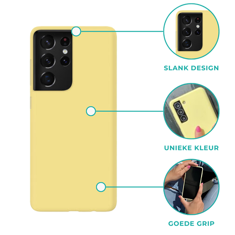 ShieldCase® ShieldCase Pantone siliconen hoesje Samsung Galaxy S21 Ultra (geel)
