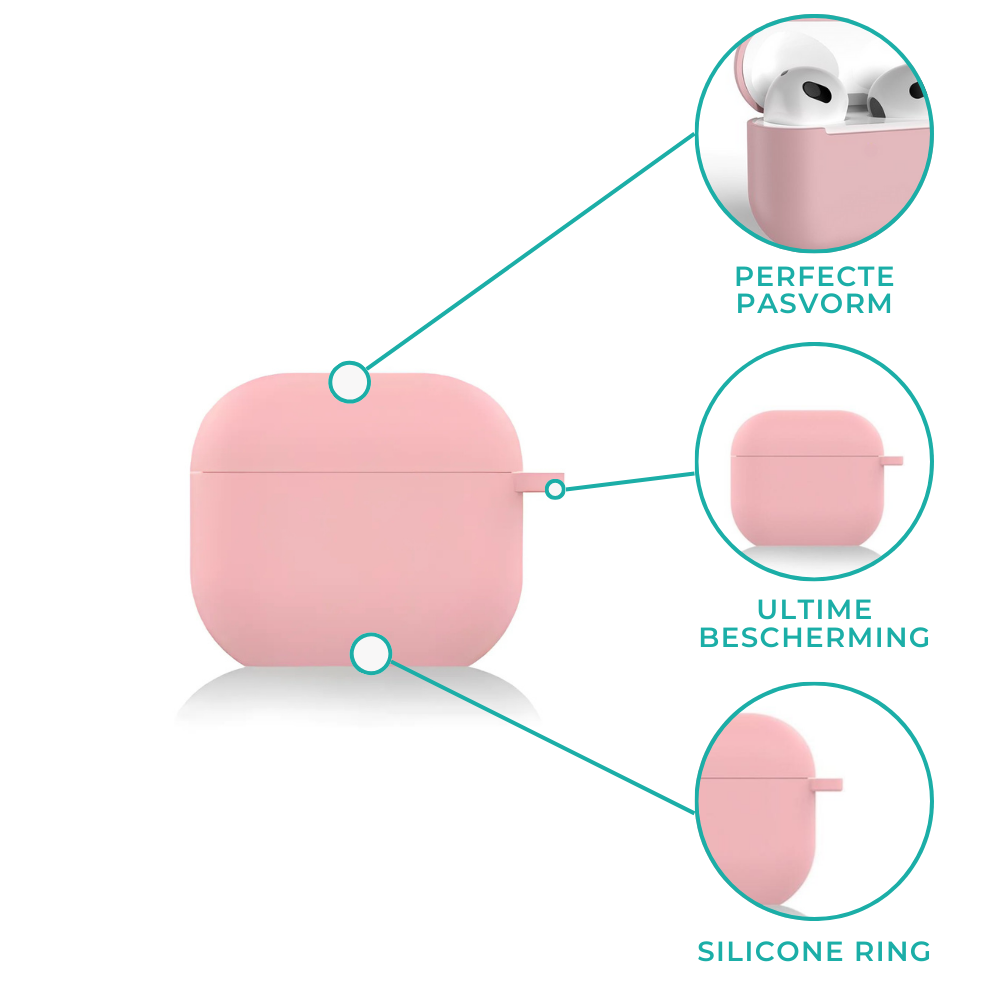 ShieldCase® Shieldcase Airpods 3 siliconen hoesje (lichtroze)
