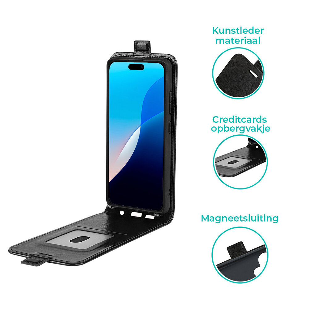 ShieldCase® ShieldCase iPhone 16 flipcase (zwart) ShieldCase® ShieldCase iPhone 16 flipcase (zwart)