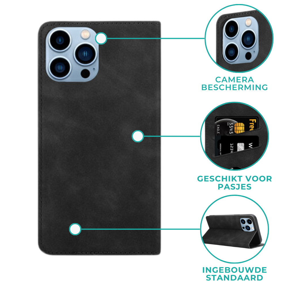 Coverzs Coverzs iPhone 14 Pro Luxe bookcase (zwart) Coverzs Coverzs iPhone 14 Pro Luxe bookcase (zwart)