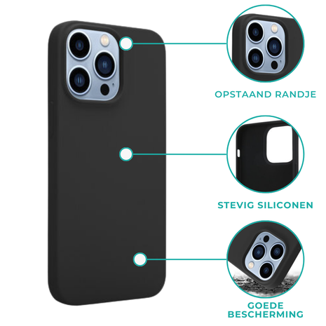ShieldCase® ShieldCase iPhone 14 Pro silicone case (zwart)