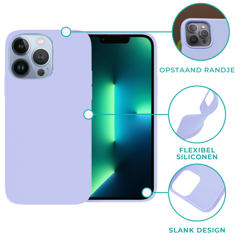 Ceezs Ceezs iPhone 12 hoesje siliconen Lavendel