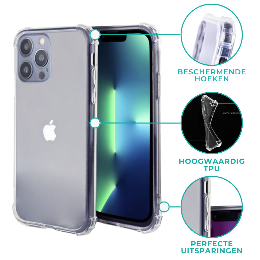 Ceezs Ceezs Military Shockproof TPU hoesje iPhone 13 (transparant) Ceezs Ceezs Military Shockproof TPU hoesje iPhone 13 (transparant)