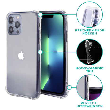 Ceezs Ceezs Military Shockproof TPU hoesje iPhone 12/12 Pro (transparant) Ceezs Ceezs Military Shockproof TPU hoesje iPhone 12/12 Pro (transparant)