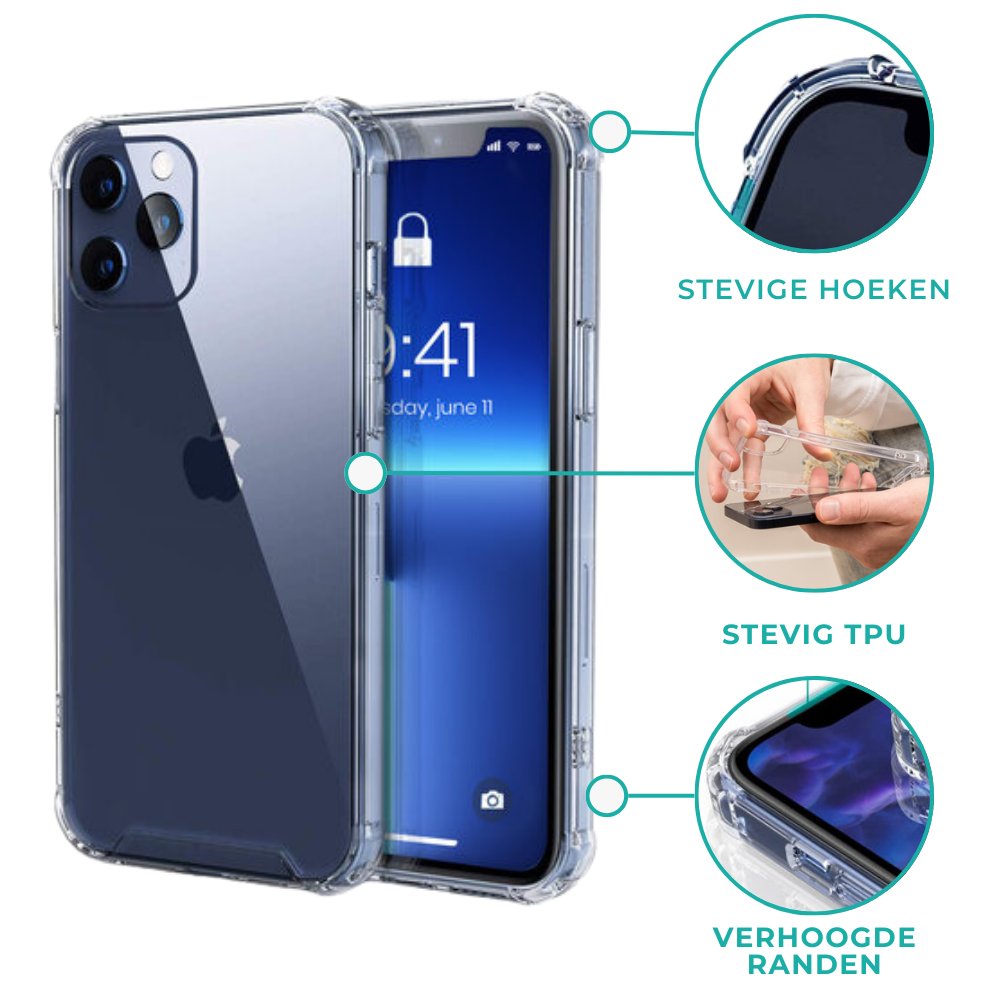 ShieldCase® Shieldcase Silicone Shock case TPU iPhone 12 Mini (transparant)