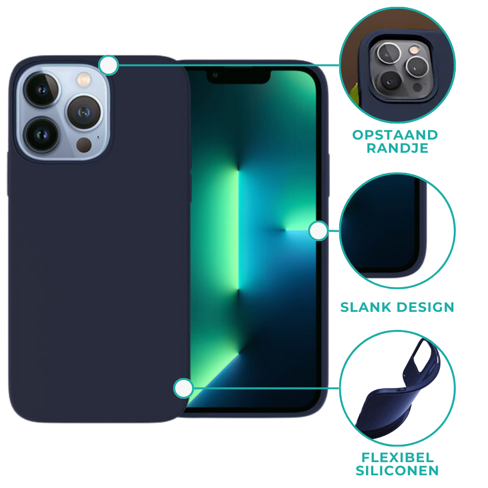 Ceezs Ceezs iPhone 15 Pro hoesje siliconen (donkerblauw)