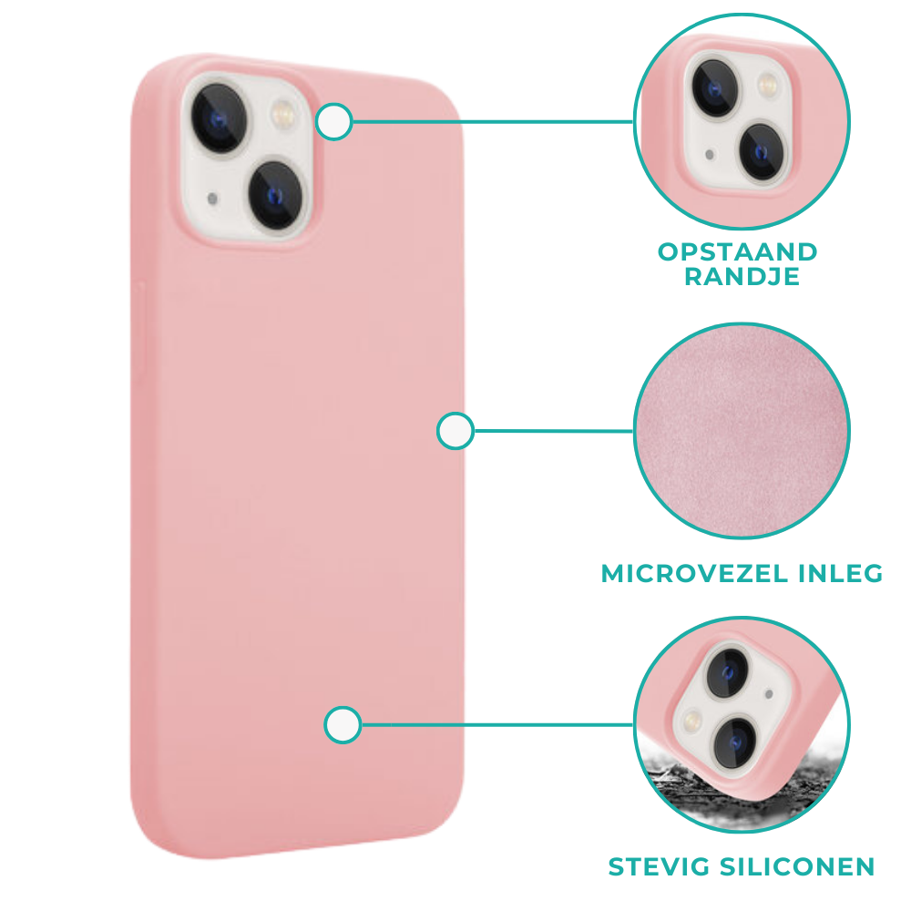 ShieldCase® ShieldCase iPhone 13 Mini silicone case (roze)