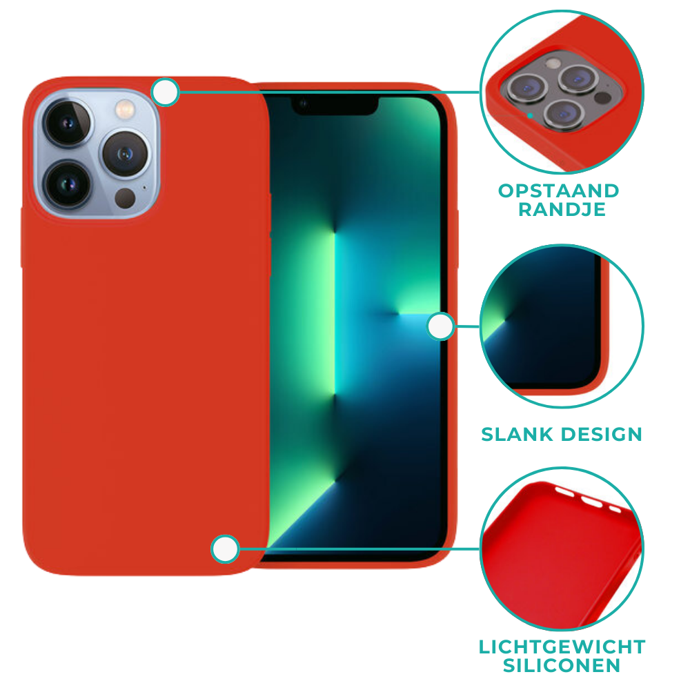 Ceezs Ceezs iPhone 12 hoesje siliconen Rood