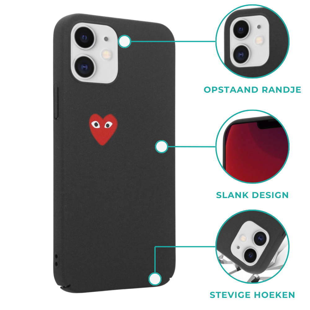 ShieldCase® ShieldCase Heart Eyes iPhone 12 Mini - 5.4 inch hoesje (zwart) ShieldCase® ShieldCase Heart Eyes iPhone 12 Mini - 5.4 inch hoesje (zwart)