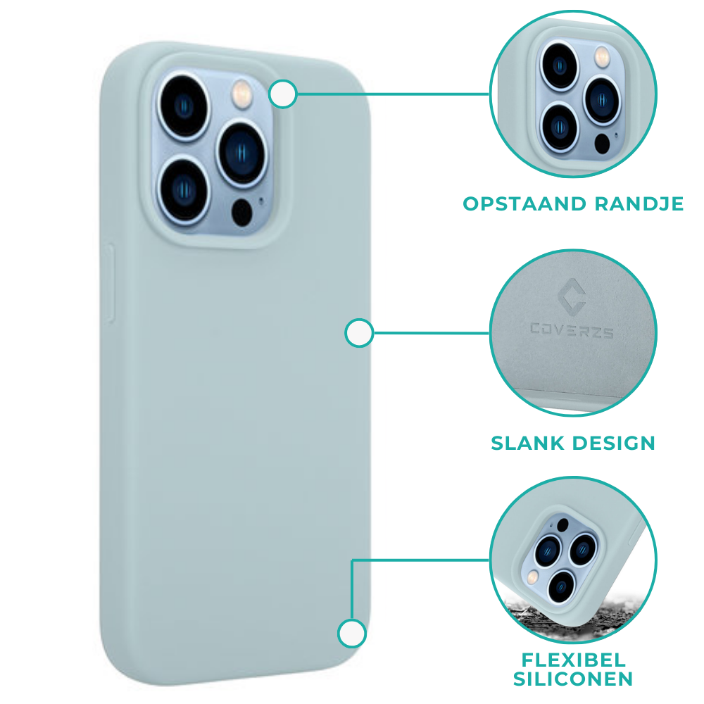 Coverzs Coverzs Luxe Liquid Silicone case iPhone 14 Plus (grijsblauw)