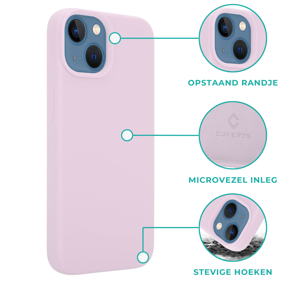 Coverzs Coverzs Luxe Liquid Silicone case iPhone 14 (roze)
