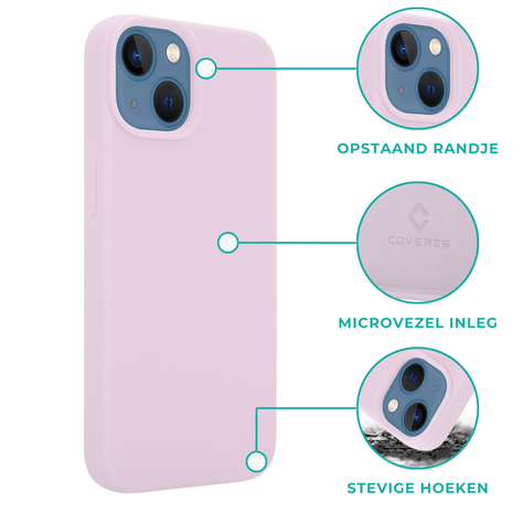 Coverzs Coverzs Luxe Liquid Silicone case iPhone 14 (roze)