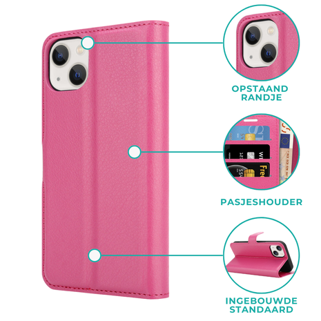 ShieldCase® ShieldCase iPhone 14 Plus wallet case (roze) ShieldCase® ShieldCase iPhone 14 Plus wallet case (roze)