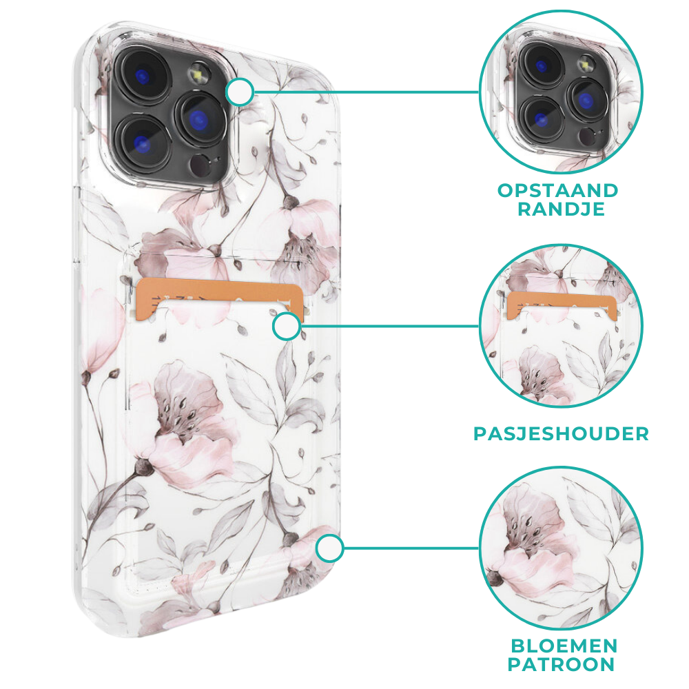 ShieldCase® ShieldCase iPhone 11 hoesje pasjes (Vintage Flower) ShieldCase® ShieldCase iPhone 11 hoesje pasjes (Vintage Flower)