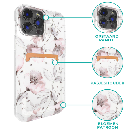 ShieldCase® ShieldCase iPhone Xr hoesje pasjes (Vintage Flower) ShieldCase® ShieldCase iPhone Xr hoesje pasjes (Vintage Flower)