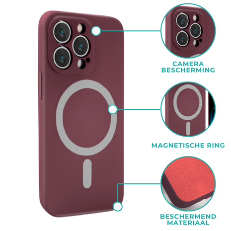 ShieldCase® ShieldCase iPhone 14 Plus Magsafe hoesje siliconen zijde (bordeaux) ShieldCase® ShieldCase iPhone 14 Plus Magsafe hoesje siliconen zijde (bordeaux)