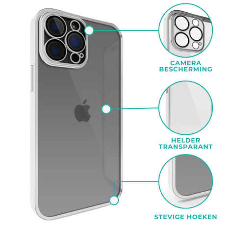 Coverzs Coverzs iPhone 12 hoesje clear soft case camera cover (zilver) Coverzs Coverzs iPhone 12 hoesje clear soft case camera cover (zilver)
