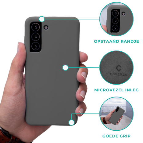 Coverzs Coverzs Luxe Liquid Silicone case Samsung Galaxy A12 (donkergrijs)