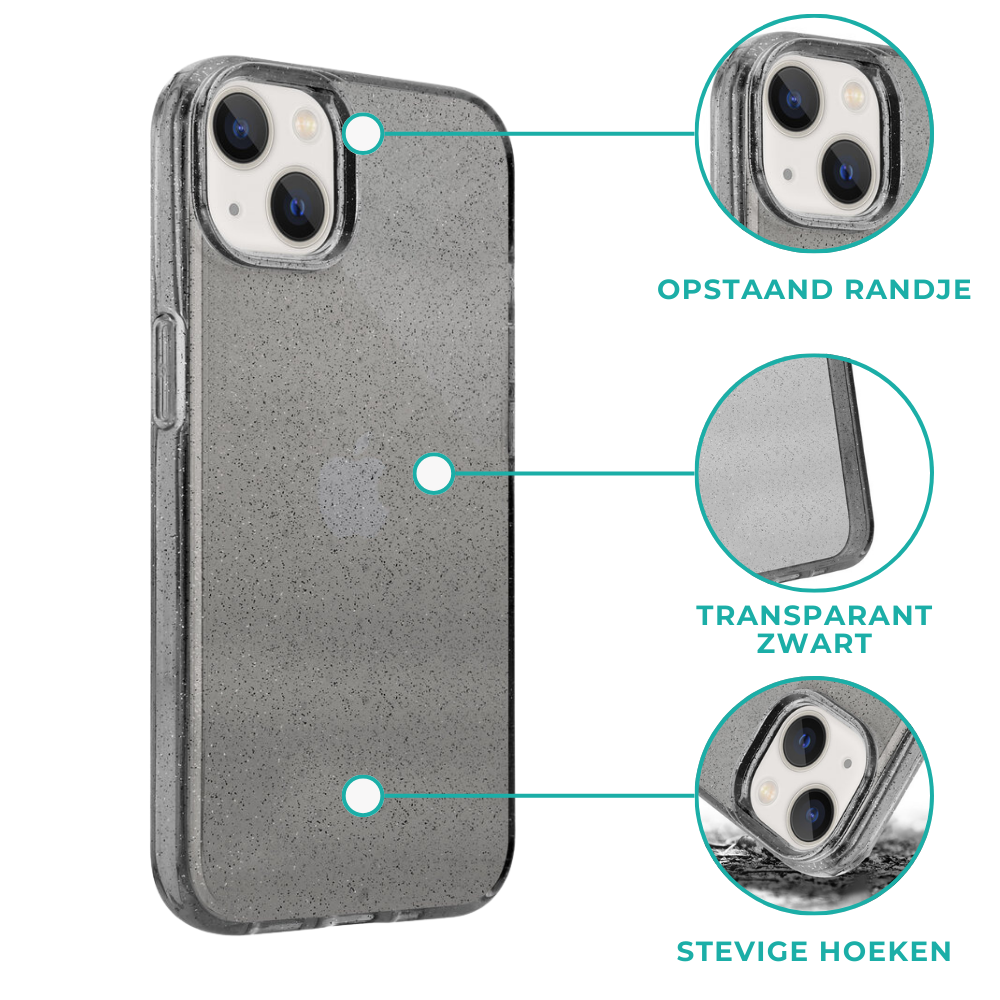 ShieldCase® ShieldCase iPhone 14 Pro Max TPU Glitter case (zwart) ShieldCase® ShieldCase iPhone 14 Pro Max TPU Glitter case (zwart)