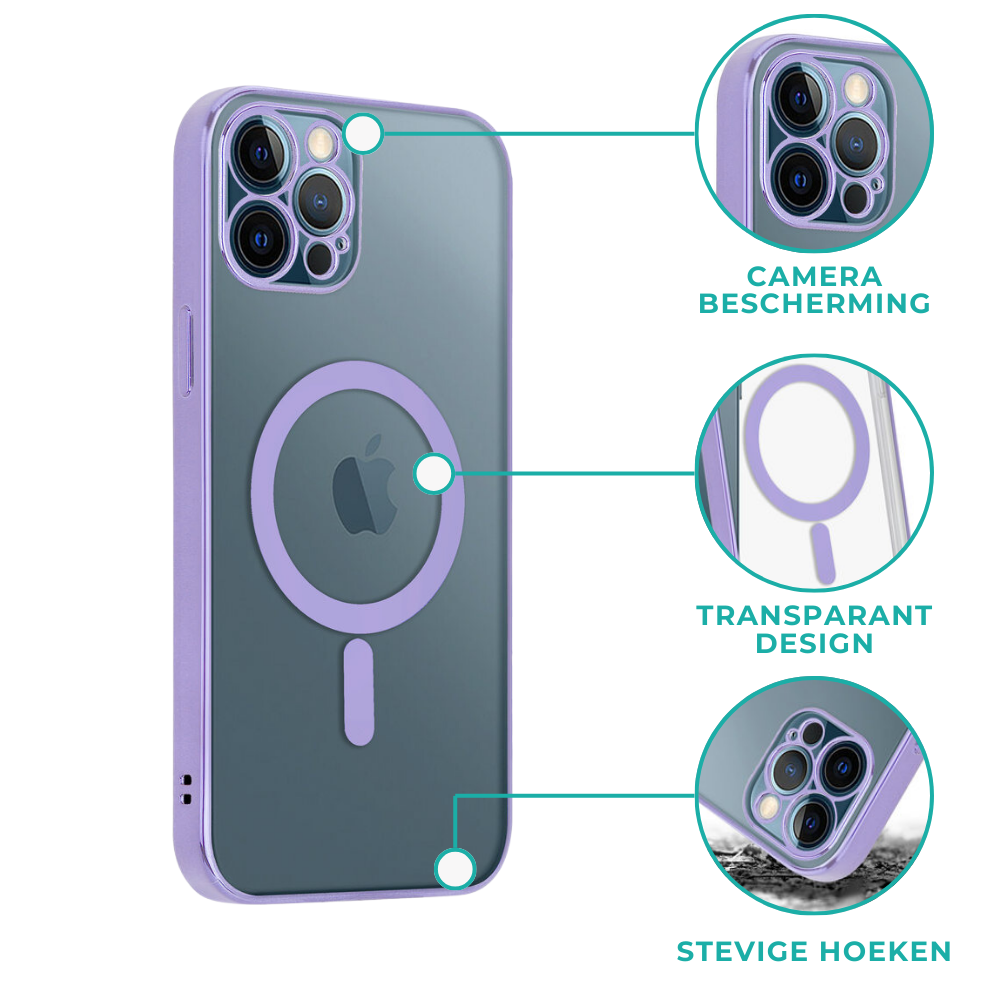 ShieldCase® ShieldCase iPhone 12 Pro Max hoesje transparant Magsafe metal coating (paars) ShieldCase® ShieldCase iPhone 12 Pro Max hoesje transparant Magsafe metal coating (paars)